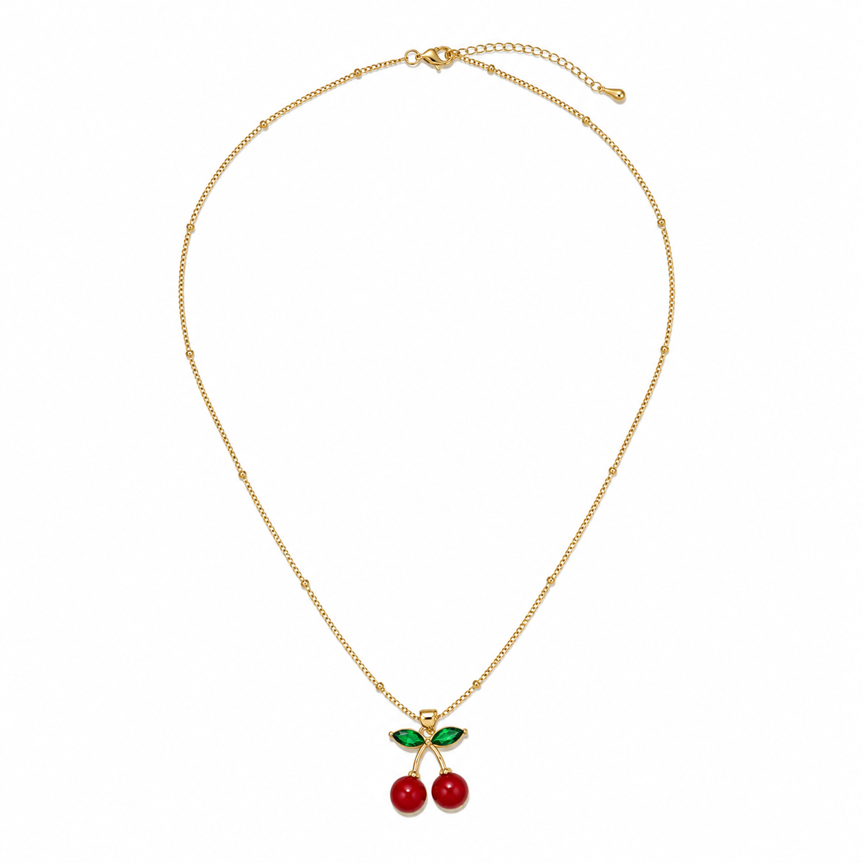 Cherry Charm Gold Necklace