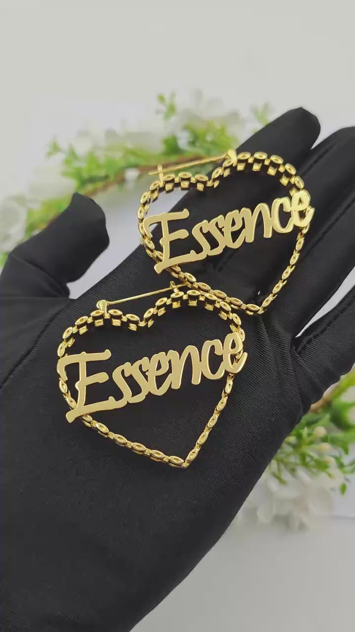 Luxe Heart Name Earrings ✨