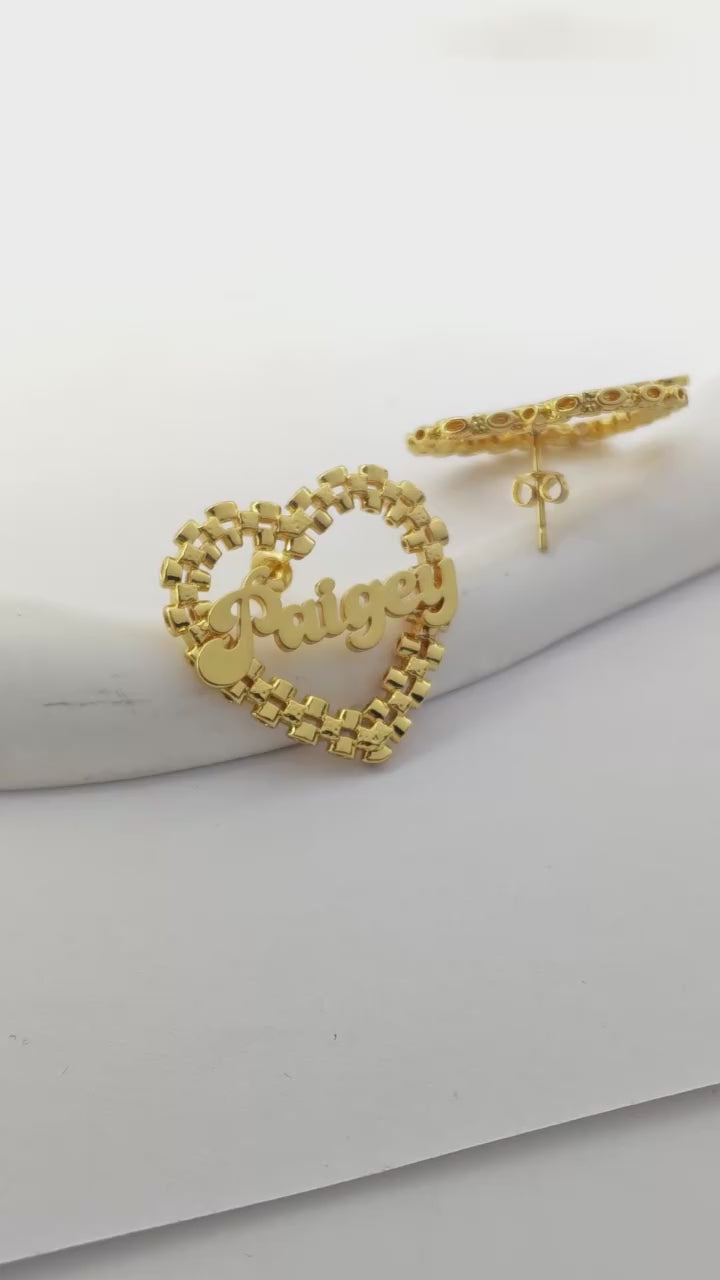Luxe Heart Name Earrings ✨